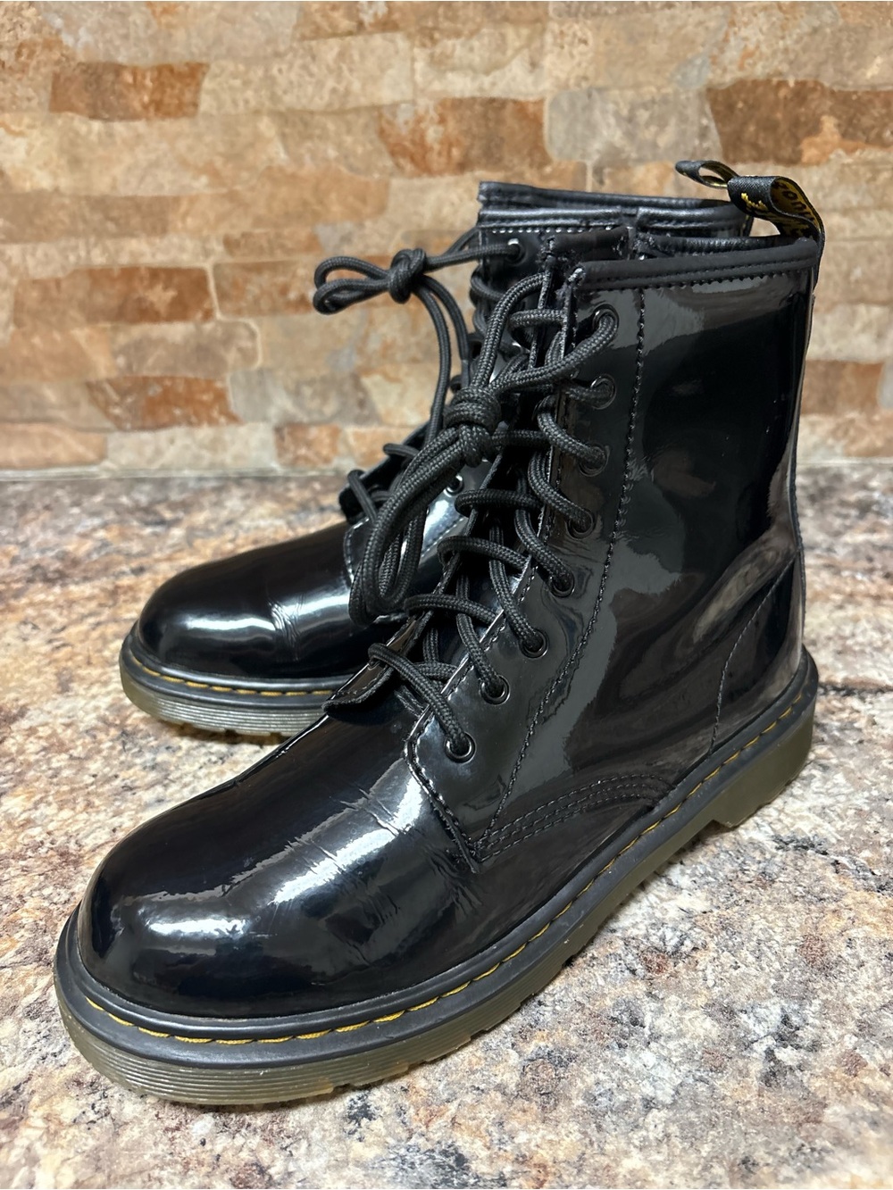 Dr. Martens Black Patent Leather Zip Boots Men’s Size 5 Women’s Size 6